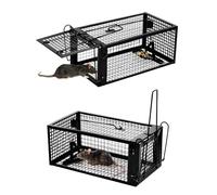 Akunsz 2X Piege a Rat Exterieur Cages Souris Attrape Rat Trap Piège à Loir | Professionnel Argenté XXL Noir Solide et Durable