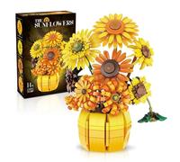 AKWME Icons Ensemble de Fleurs Ensemble de Blocs de Construction de Tournesols pour Adultes, Impressions Van Gogh, Art Botanique pour Femmes/Filles à partir de 14 Ans, Décoration/Cadeaux pour Noël