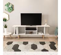 Akya Meuble TV 160 cm avec Niches pour le Rangement (Blanc)