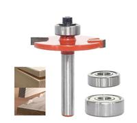 Akylin Fraise à défoncer 3 en 1 - Tige de 6,35 mm - Fraise à rainurer et 3 roulements - Outil Outillage Menuiserie pour Rainurage, Rainurage et Feuillure