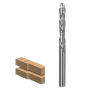 Akylin Fraise hélicoïdale à arête 6mm tige, Fraise hélicoïdale à compression montante et descendante pour défonceuse, diamètre de coupe 6mm, longueur de coupe 28.6mm, double roulement à billes en