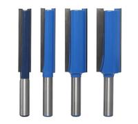 AKYLIN Lot de 4 Fraises à Rainurer Outil Bois Perceuse, Fraises à Rainurer à Double Flûte, Diamètre 10 mm/12 mm/18 mm/20 mm, Hauteur de Coupe 50 mm, Fraise pour Défonceuse, Fraise à Bois en Carbure de