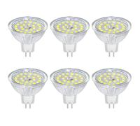 Akynite Ampoule GU5.3 LED 12V 5W Blanc Froid 6000K, Ø50mm, 120 Degrés, Équivalent GU5.3 35W 50W, 500LM, AC/DC 12V, Spot LED MR16 GU5.3 pour Cuisine/Salle de Bain/Armoire, Non-dimmable, lot de 6