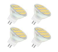 Akynite MR11 GU4 12V LED 4W Blanc Neutre 4000K, 400LM, 120° 35mm MR11 35W Halogène Équivalent, AC DC 24V 12V Spot LED Encastrable GU4 pour Meuble Cuisine Camper, non-dimmable, lot de 4