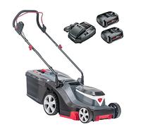 AL-KO Tondeuse électrique sans Fil 3.22 Li Easy, Largeur 32 cm, pour 2 Batteries 18 V Li-ION (2X Batterie et Chargeur inclu), pour gardin à 200 m², réglage Central de la Hauteur de Coupe en 6 Fois