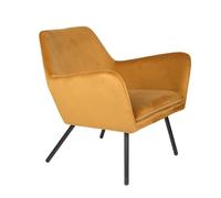 ALABAMA - Fauteuil de salon confortable en velours jaune or Jaune