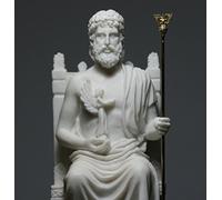 Alabaster Statue - Figurine sculptée du roi des Dieux grec Zeus Jupiter, pour la décoration, 26,9 cm