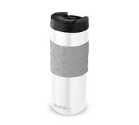 Aladdin Easy-Grip Leak-Lock Mug 0.47L White - Technologie Leak-Lock - Couvercle étanche - Tasse à Double Paroi Isolante - Garde Chaud 4 Heures - Mug de Voyage en inox Sans BPA - Va au Lave-Vaisselle