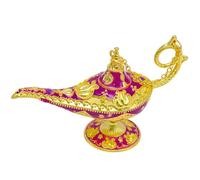 Aladdin Lampe Magique Décorative Dorée Génie 11 cm x 6,5 cm Violet + Or