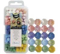 Aladine - 220 Perles de Cire à Cacheter - 10 Couleurs Brillantes - Pour Créer Sceau de Cire Rose, Bleu, Vert, Rouge - Idéal Faire Part Mariage, Naissance, Lettres, Courriers, Menus & Cadeaux - 72500