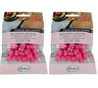 Aladine - 60 Perles de Cire à Cacheter - Rose Bonbon Nacré - Pour Créer Sceau de Cire - Fleurs de Cire - Faire Part Mariage, Naissance, Lettres, Courriers, Menus & Cadeaux - 72626 (Lot de 2)