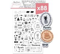 Aladine - 88 Tampons Bullet Journal « Evènements » - Kit Tampons Variés : Météo, Activités, Vacances, Weekends, Voyages - Accessoires Bullet Planner, Agenda - 03913