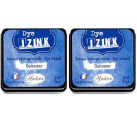 Aladine - Encreur Izink Dye Bleu Outremer - Encreur à Séchage rapide pour Tampons et Pochoirs - Scrapbooking et Carterie Créative - Encre Française - Taille M - 5 x 5 cm - Couleur Bleu Outremer