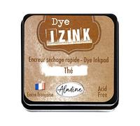 Aladine - Encreur Izink Dye Brun Thé - Encreur à Séchage rapide pour Tampons et Pochoirs - Scrapbooking et Carterie Créative - Encre Française - Taille M - 5 x 5 cm - Couleur Brun