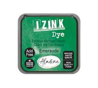 Aladine - Encreur Izink Dye Vert - Encreur à Séchage rapide pour Tampons et Pochoirs - Scrapbooking et Carterie Créative - Encre Française - Taille M - 5 x 5 cm - Couleur Vert Emeraude