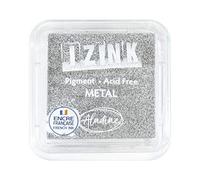Aladine - Encreur Izink Pigment Métal Silver - Encreur Argenté à Séchage Lent - Scrapbooking, Embossing et Carterie Créative - Taille M - 5 x 5 cm - Couleur Métallisée Argent, 19119