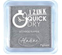 Aladine - Encreur Izink Quick Dry - Encreur à Séchage Rapide - Scrapbooking, Bullet Journal et Carterie Créative - Taille M - 5 x 5 cm - Couleur Argent