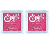Aladine - Encreur Izink Quick Dry - Encreur à Séchage Rapide - Scrapbooking, Bullet Journal et Carterie Créative - Taille M - 5 x 5 cm - Couleur Rose (Lot de 2)