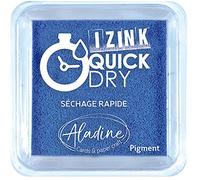 Aladine - Encreur Izink Quick Dry - Encreur à Séchage Rapide - Scrapbooking, Bullet Journal et Carterie Créative - Taille M - 5 x 5 cm - Couleur Bleu - 19539