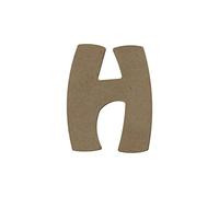 Aladine - Gomille Alphabet Lettre H - Support en Bois à Peindre et Décorer - Idéal Déco Intérieure, Chambre, Anniversaire - Bois Naturel 100% Français - Taille 8cm, Épaisseur 6mm