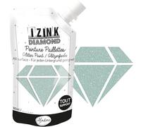 Aladine - Izink Diamond Vert Pastel 80 ml - Peinture Pailletée - Pour Tout Support : Papier, Tissu, Béton, Métal, Bois - DIY et Loisirs Créatifs - Vert Brillant - 80831