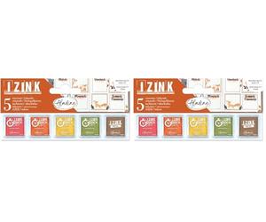 Aladine - Kit 5 Encreurs Feuillage Automne - Encres pour Tampons - Cuivre, Rouge, Orange, Jaune, Vert - Pour Personnaliser Invitations, Cadeaux, Menus, Étiquettes, Bullet Journal - Izink - 03931