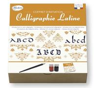 Aladine - Kit d’Initiation à la Calligraphie Latine - Plume, 2 Encres & Cahier d’Écriture - Apprentissage Écriture Ancienne Médiévale - Adulte & Enfant - Loisirs Créatifs - 85518