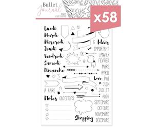 Aladine - Kit Tampons Bullet Journal - 58 Tampons en Français : Jours, Mois, Flèches, Bulles, To Do List, Objectifs - Accessoires Bullet Journal, Bullet Planner, Agenda - Stampo Planner - 03912, Large