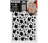Aladine - Pochoir All-Over Automne 20 x 30 cm - Pochoir Motif Déco Automnale - Écureuil Feuilles Glands - Toutes Surfaces - Pour Peinture, Airbrush, Scrapbooking Dessin Décoration - 81216
