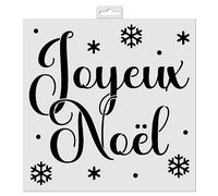 Aladine - Pochoir Joyeux Noël 30 x 30 cm pour Décoration Toutes Surfaces - Feutres, Peinture, Airbrush - Dessin Décoration - 81221