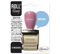 Aladine - Roll' Stamp Bon Pour - Tampon à Molette avec 12 Messages à Tamponner Partout - Idéal pour Carterie, Bullet Journal, Scrapbooking - Couple, Amour - 02158, Pink