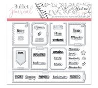 Aladine - Stampo Bullet Clear ORGANISATION SEMAINE - Planche de Tampons en Mousse, Empreinte Silicone - Idéal pour Bullet Journal, Scrapbooking, Carnets - Loisirs Créatifs DIY