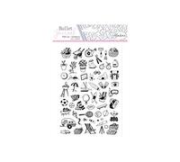 Aladine - Stampo Bullet Journal ACTIVITES PLEIN AIR - Planche de Tampons en Mousse, Empreinte Silicone - Idéal pour Bullet Journal, Scrapbooking, Carnets - Loisirs Créatifs DIY