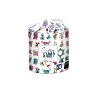 Aladine - Stampo Scrap Arabesque - Kit de Tampons pour Carterie Créative - Scrap, DIY, loisirs créatifs - Set de tampons à emporter partout + Encreur Noir Inclus - Thème Arabesques