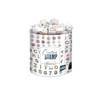 Aladine - Stampo Scrap Mini Alphabet - Kit de Tampons pour Carterie Créative - Scrap, DIY, loisirs créatifs - Set de tampons à emporter partout + Encreur Noir Inclus - Thème Mini Alphabet