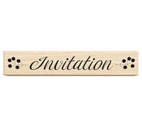 Aladine - Tampons Bois « Invitation » - Pour Invitations Anniversaire, Noël, Mariage, Fêtes, Grands Évènements - 8 x 1,5 x 2,3 cm - Scrapcooking, Bullet Journal, Loisirs Créatifs - 1877