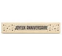 Aladine - Tampons en Bois « Joyeux Anniversaire » - 8 x 1,5 cm - Pour Invitation, Carte d'Anniversaire - Enfant, Adulte - 01876
