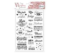 Aladine - Wedding Planner MOTS DOUX - Planche de Tampons pour Organiser et Planifier votre Mariage de Façon Créative 3265 Noir