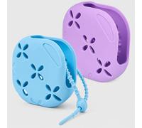 ALAFLY Lot de 2 Supports en Silicone pour Shower Steamers avec Ventouse, Porte-Galet Aromathérapie Suspendu & Porte-Savon Drainant pour Douche et Salle de Bain - Réutilisable, Bleu et Violet