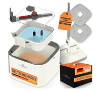 ALANBERG® Set de serpillières avec seau - Gen 2 - Système de chambres pour la séparation de la saleté & de l'eau fraîche, système d'essorage pratique pour tous les types de sols (blanc)