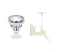 Alanmoship 1 bouton de chasse d'eau de 55 mm en ABS à simple pression pour réparation de couvercle de réservoir, design facile à presser pour l'entretien des toilettes de salle de bain, argent ou noir