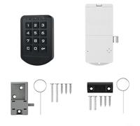 Alanmoship 1 ensemble de serrure électronique à clavier numérique avec alarme de batterie faible et USB de secours, sécurité anti-effraction pour casiers de gym, armoires, étuis de billard, ABS noir