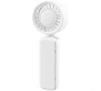 Alanmoship 1 lot de ventilateur portable multifonction pliable rechargeable par USB avec 3 vitesses et moteur sans balais pour voyage, camping, extérieur blanc