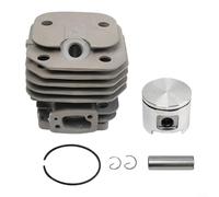 Alanmoship Cylindre de tronçonneuse de 48 mm pour kit de piston pour série 61, alésage chromé pour reconstruction du moteur, pièce de rechange ajustée pour l'entretien forestier extérieur (assemblage