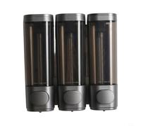 Alanmoship Distributeur de savon de douche mural rechargeable 3 | Distributeur de Savon Douche Mural pour Hôtels et Salle de Bains ABS 3 Chambres Rechargeable 300ml Gris Gunmetal Design