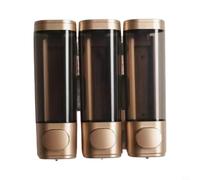 Alanmoship Distributeur de savon de douche mural rechargeable 3 | Distributeur de Savon Douche Mural pour Hôtels et Salle de Bains ABS 3 Chambres Rechargeable 300ml Gris Gunmetal Design
