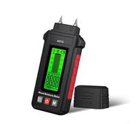 Alanmoship HT73 Humidimètre numérique pour bois 0-99,9 % avec écran rétroéclairé et sonde en acier inoxydable pour bois de chauffage, bois et matériaux de construction