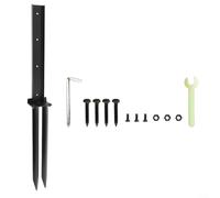 Alanmoship Kit d'ancrage de réparation de poteaux de clôture en métal épais 80 cm, noir, piquet amovible pour poteaux en bois, treillis de boîte aux lettres, conception de ramification stable (1 pièce