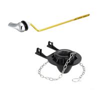 Alanmoship Kit de remplacement de poignée de toilette, poignée de chasse d'eau latérale et kit de rabat, levier ABS avec tige en aluminium, s'adapte à la plupart des toilettes résistant aux fuites