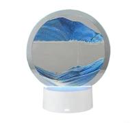 Alanmoship Lampe de bureau avec sablier lumineux, effet visuel 3D, pour décoration de bureau, décoration d'intérieur douce (bleu)